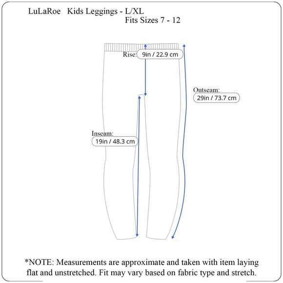 LuLaRoe Geometric Kid's Leggings L/XL NEW Black Multi Color Buttery Soft - Picture 8 of 9